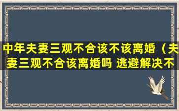 中年夫妻三观不合该不该离婚（夫妻三观不合该离婚吗 逃避解决不了问题）